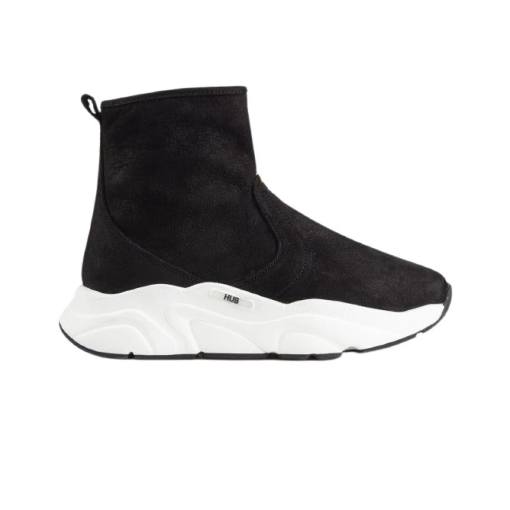 HUB Zwarte Rock High Sneakers voor Vrouwen Dames Schoenen
