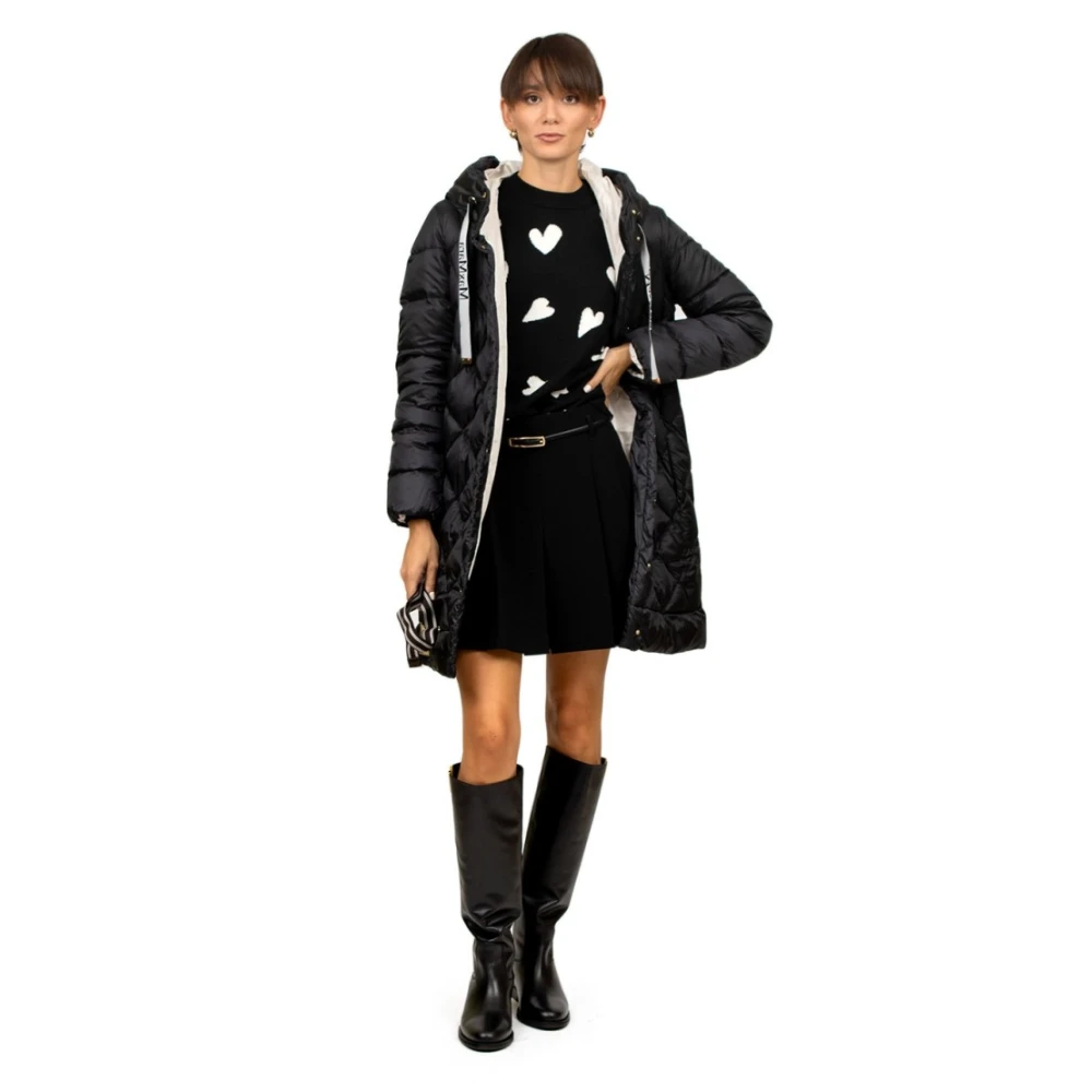 Max Mara Omkeerbare Parka met Capuchon Zwart Black Dames