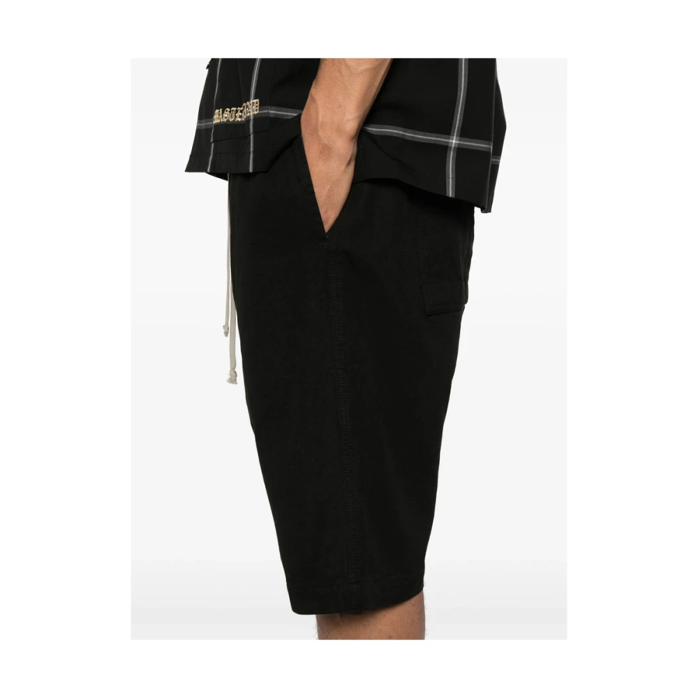 Rick Owens Zwarte Shadow Elastische Trekkoord Broek Black Heren