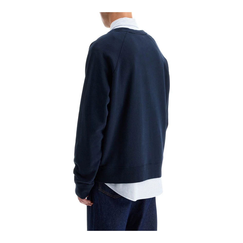 Maison Kitsuné Gradient Logo Oversized Crewneck Sweatshirt Blue Heren