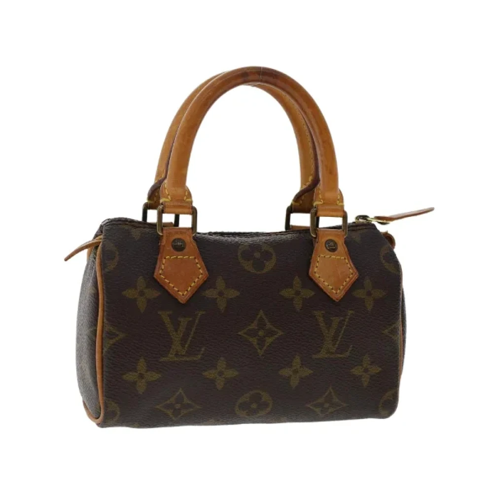 Pre-owned Brunt lerret Louis Vuitton veske