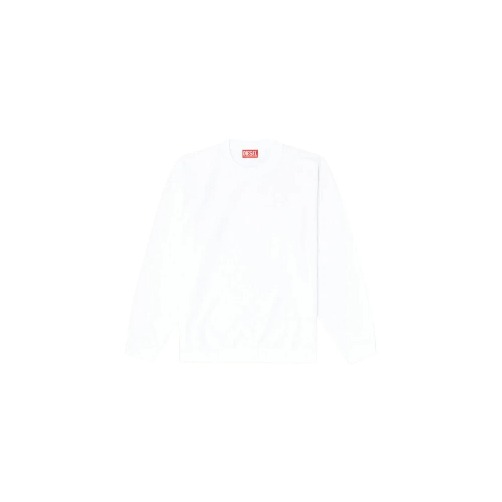 Diesel Men's White Sweatshirts, S, S-Boxt-T2 Sweatshirt