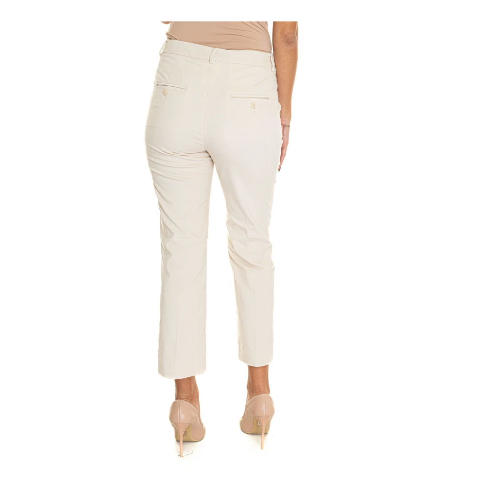 Max Mara Weekend Fluwelen broek met ceintuurlussen White Dames