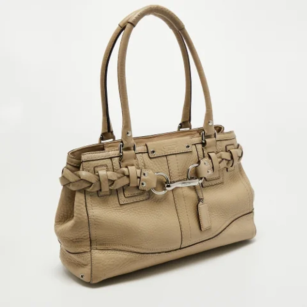 Coach Pre-owned Leather totes Beige Dames