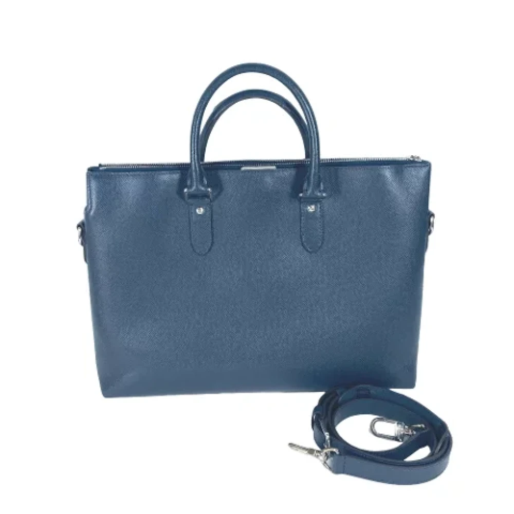 Louis Vuitton Vintage Pre-owned Leather briefcases Blue Dames