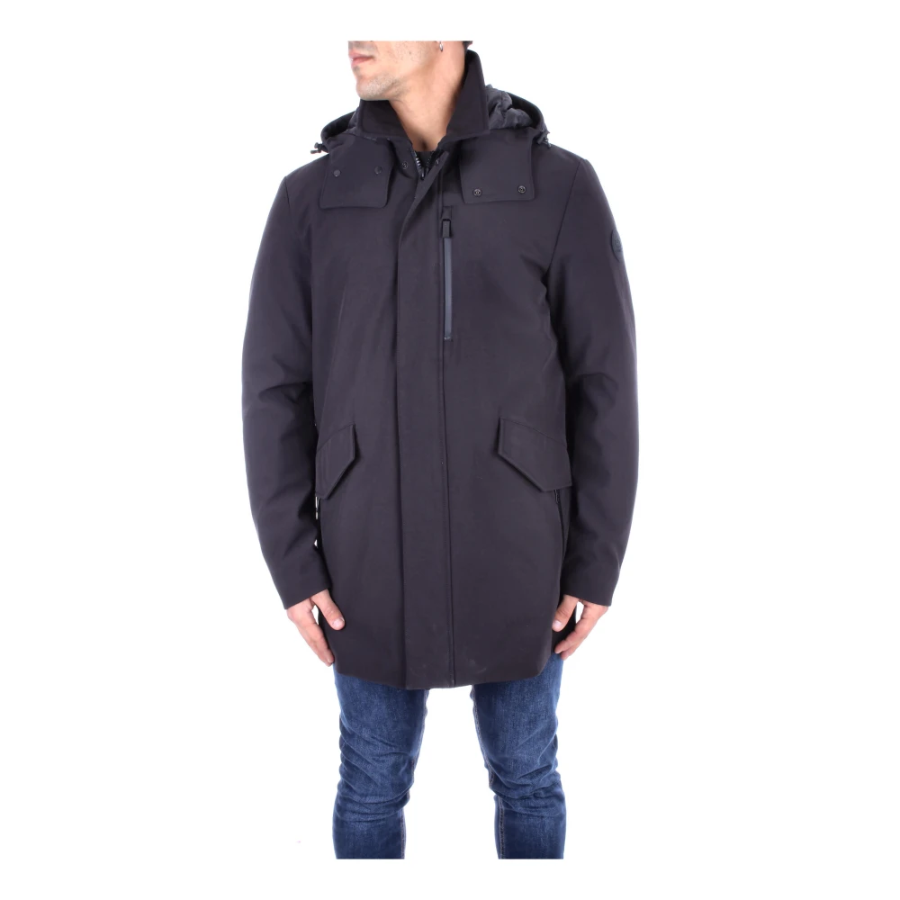 Woolrich Soft Shell Coat met Afneembare Capuchon Black Heren