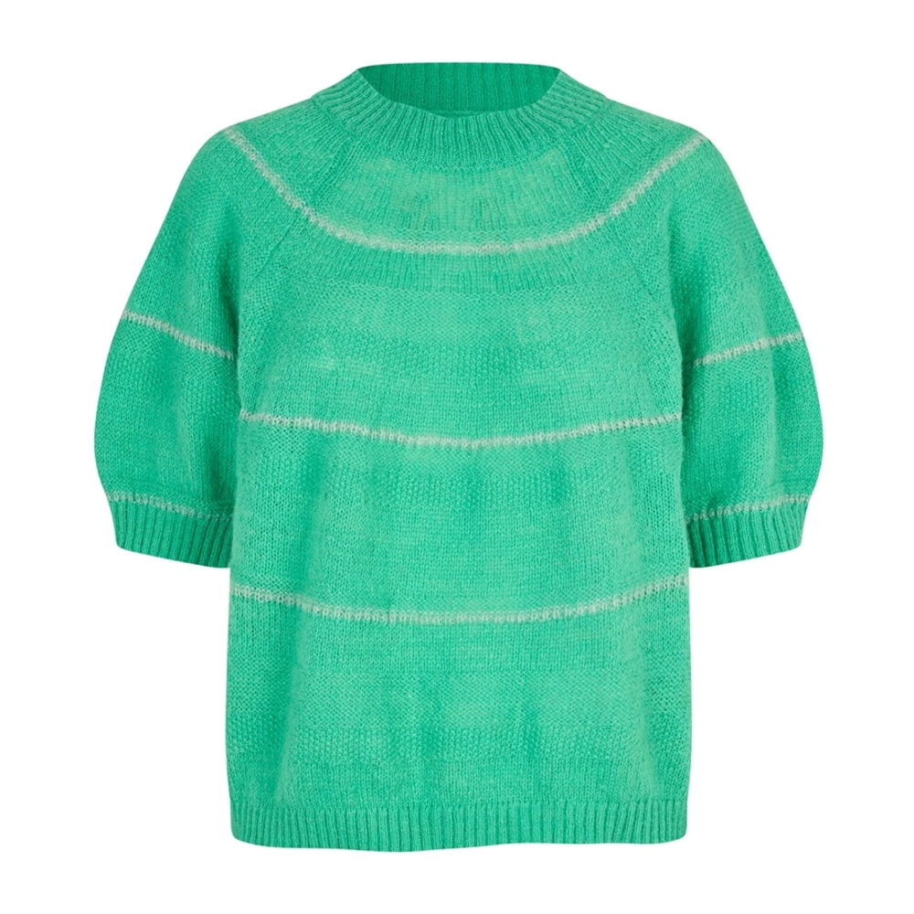 Lollys Laundry Neon Groene Gebreide Trui Green Dames
