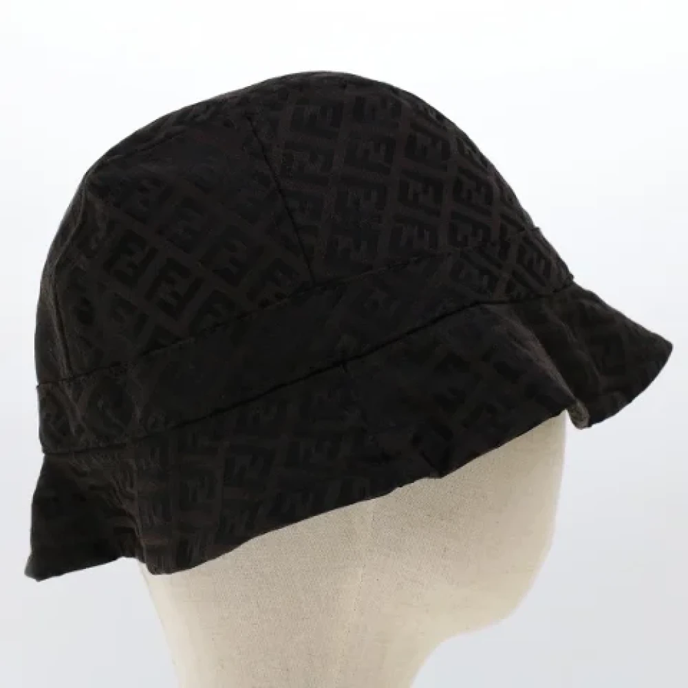 Fendi Vintage Pre-owned Canvas hats Brown Dames