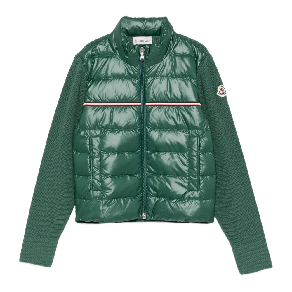 Moncler , Winter Jackets, Male, Green, 10 Y, Kids Jumpers