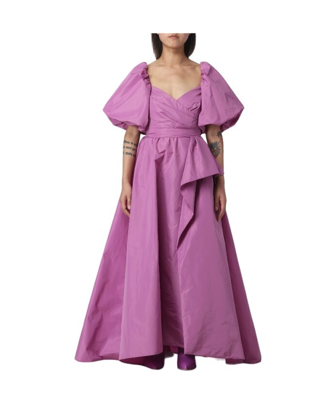 balloon-sleeve-flared-dress