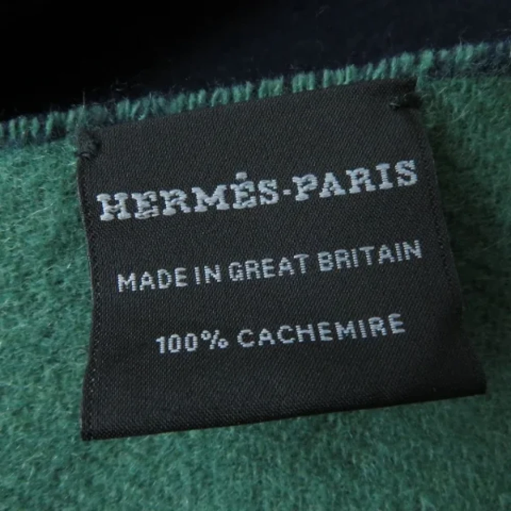 Hermès Vintage Pre-owned Cashmere scarves Blue Dames