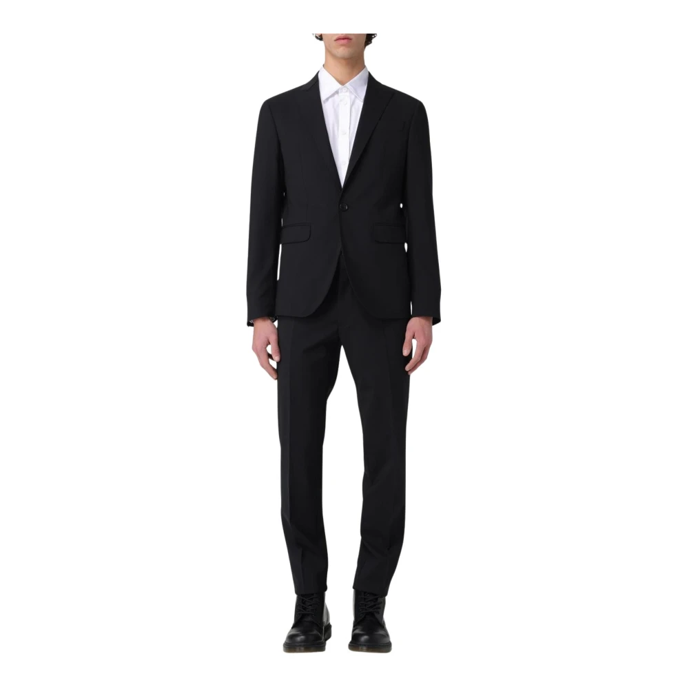 Dsquared2 Men's Black Single Breasted Suits, Xl, Modern Suit