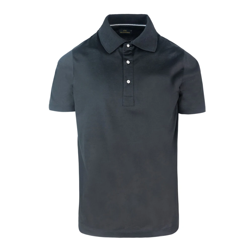 PAUL & SHARK Zwarte Katoenen Poloshirt Korte Mouw Black Heren
