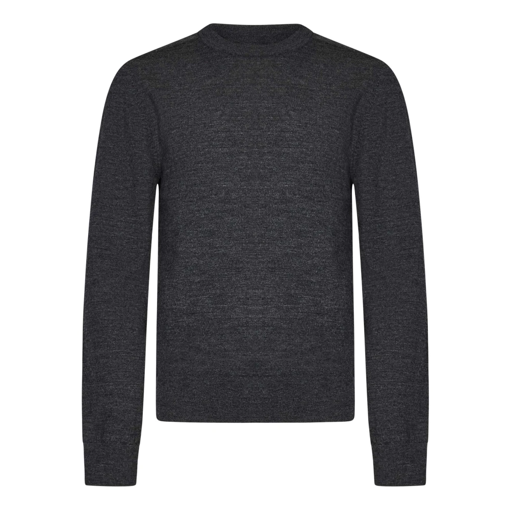 Maison Margiela Grijze wollen trui met leren patches Gray Heren