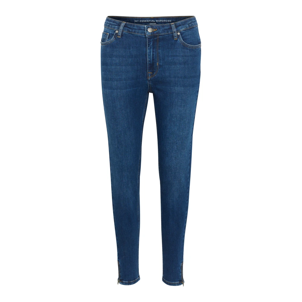 My Essential Wardrobe Hoge Slim Blauwe Jeans 7 8 Lengte Blue Dames