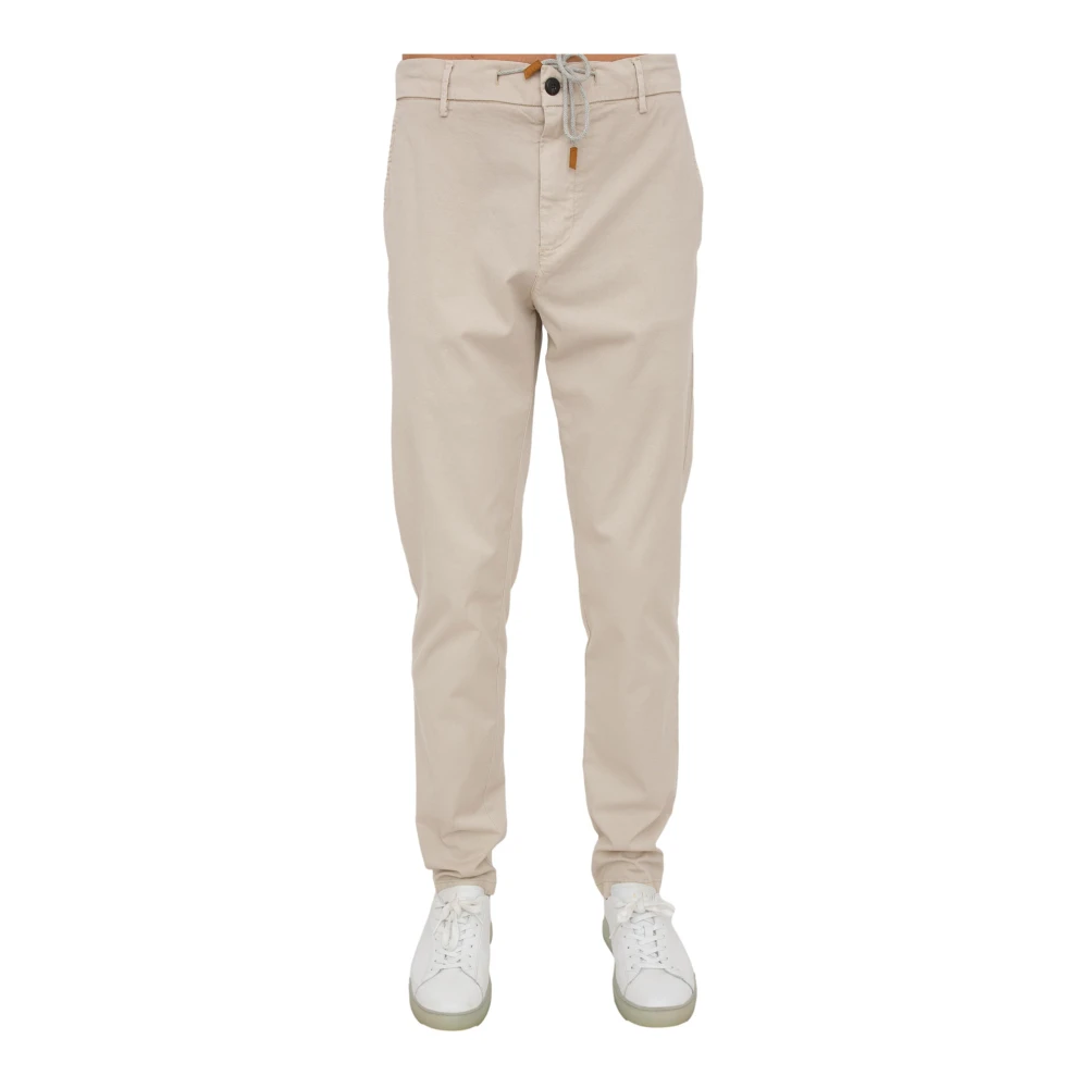 Eleventy Men's Beige Slim-Fit Trousers, W32, Jogger Trousers