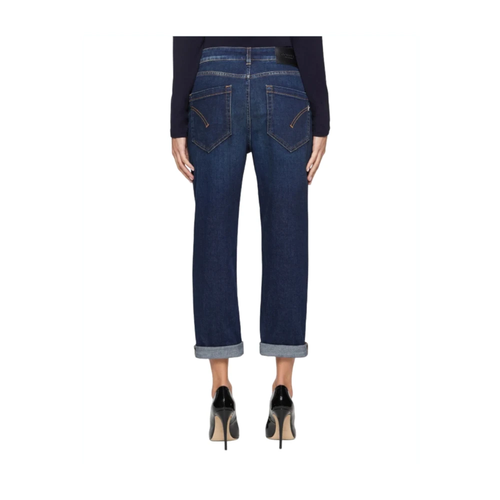 Dondup Cropped Jeans met Jewel Button Fastening Blue Dames