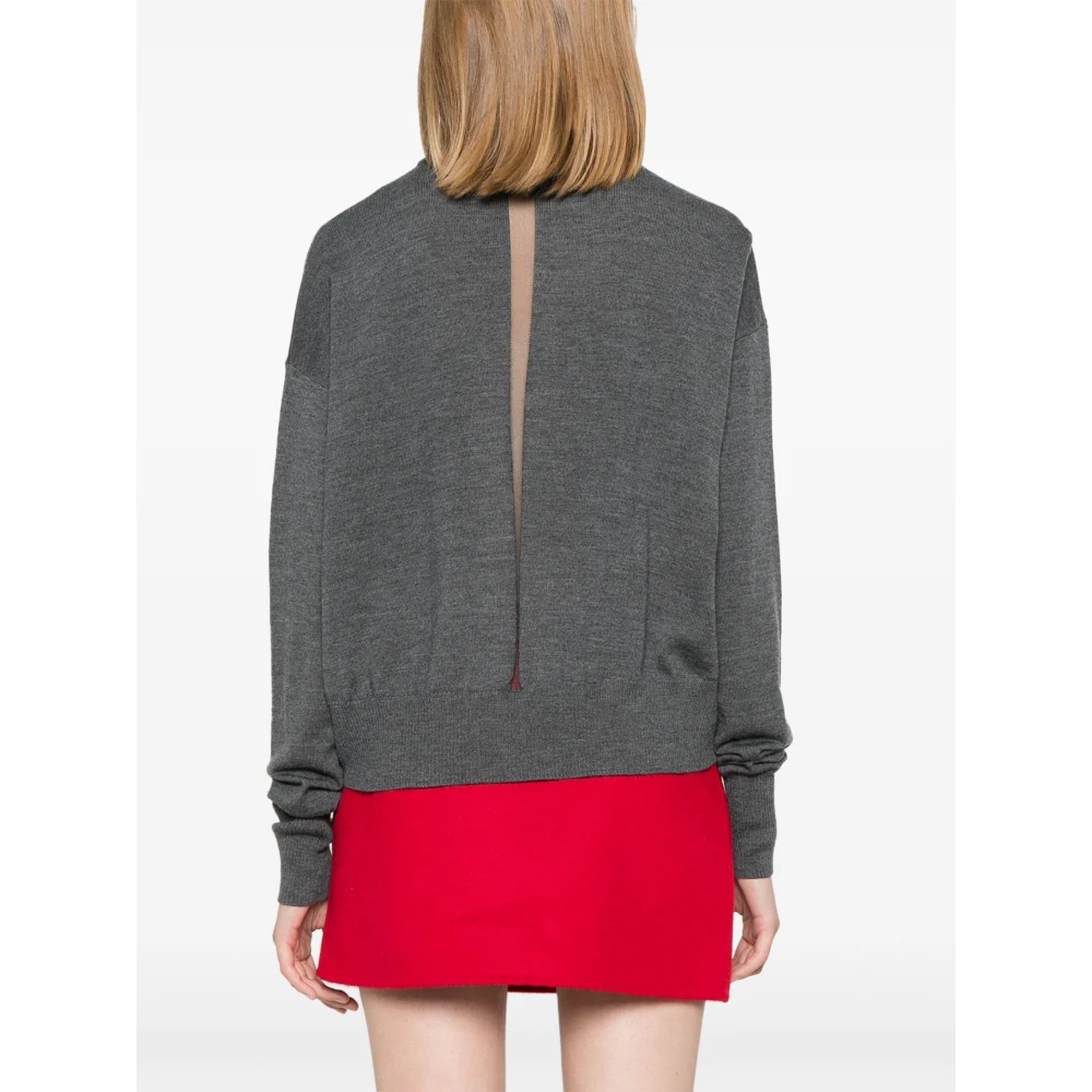 PATRIZIA PEPE Geknipte Gebreide Trui Art. 2K0283Km36 Gray Dames