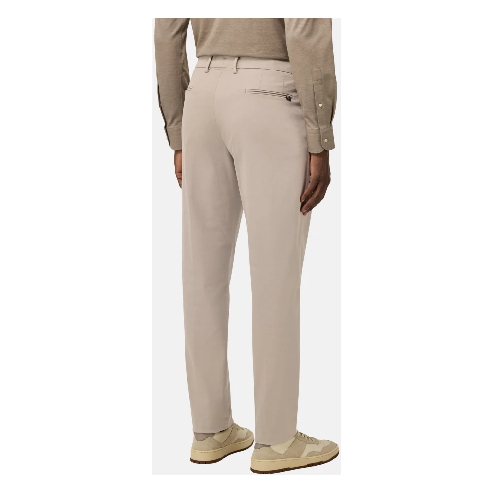 Boggi Milano Stretch Katoenen TENCEL Broek Beige Heren