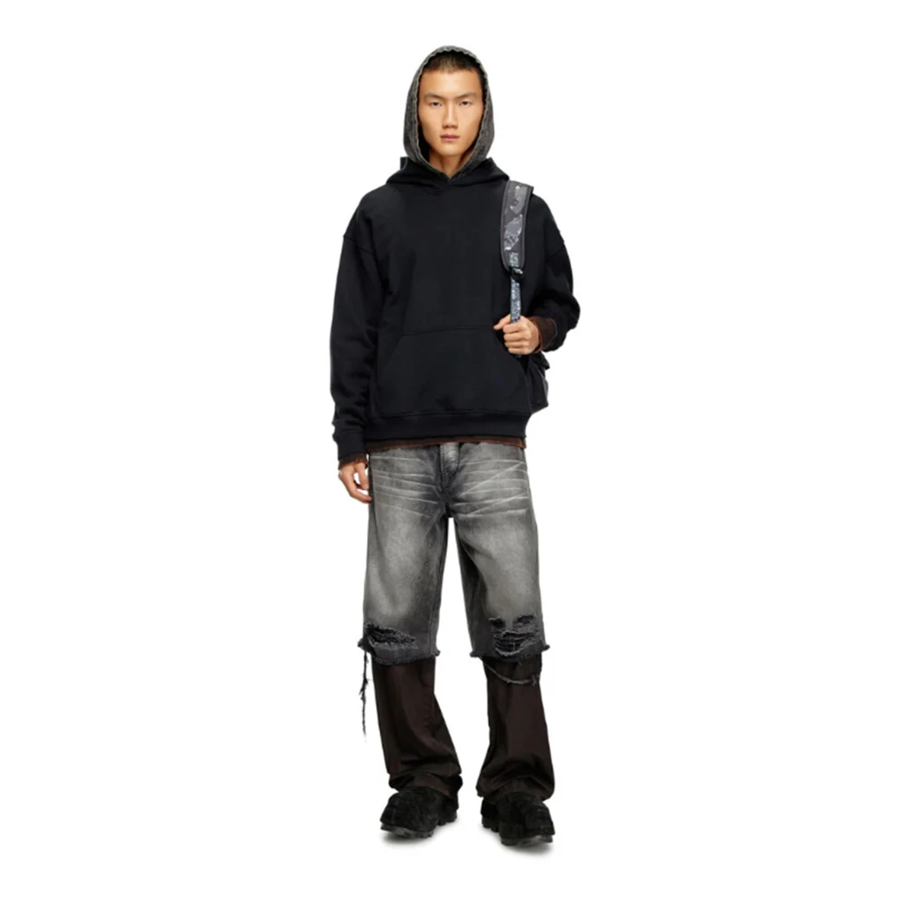Diesel Hoodie met vervaagd logo (Zwart) Black Heren