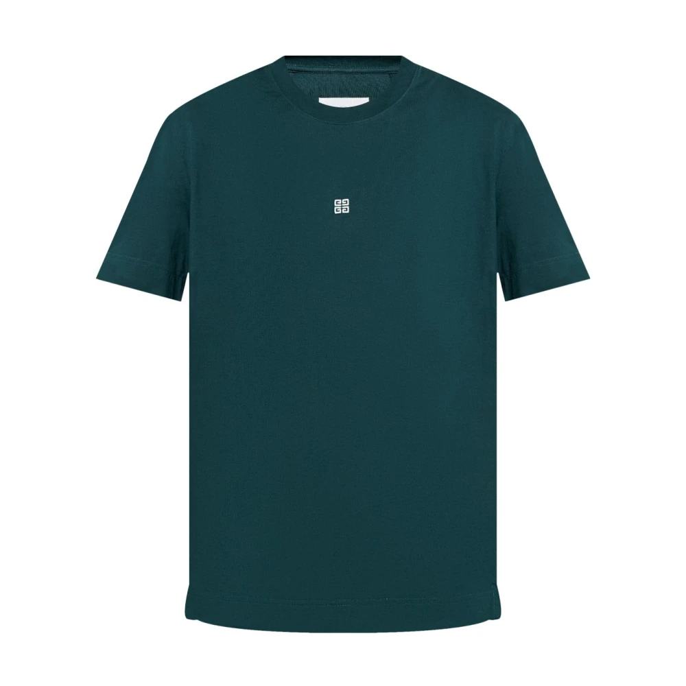 Givenchy Geborduurd Logo Crew Neck T-shirt Green Heren