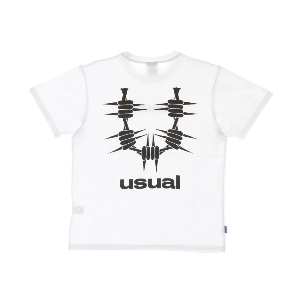 Usual Witte Heren Tee Korte Mouw T-shirt White Heren