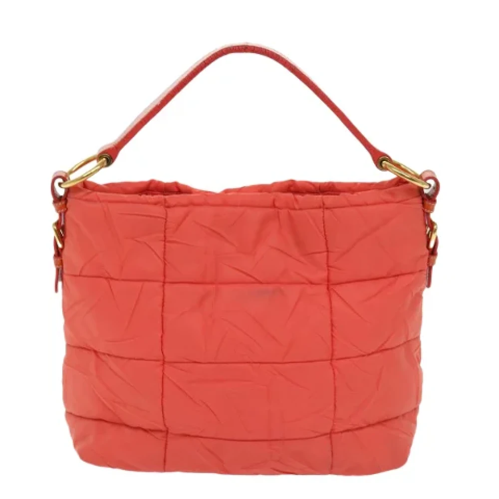 Prada Vintage Pre-owned Nylon handbags Orange Dames