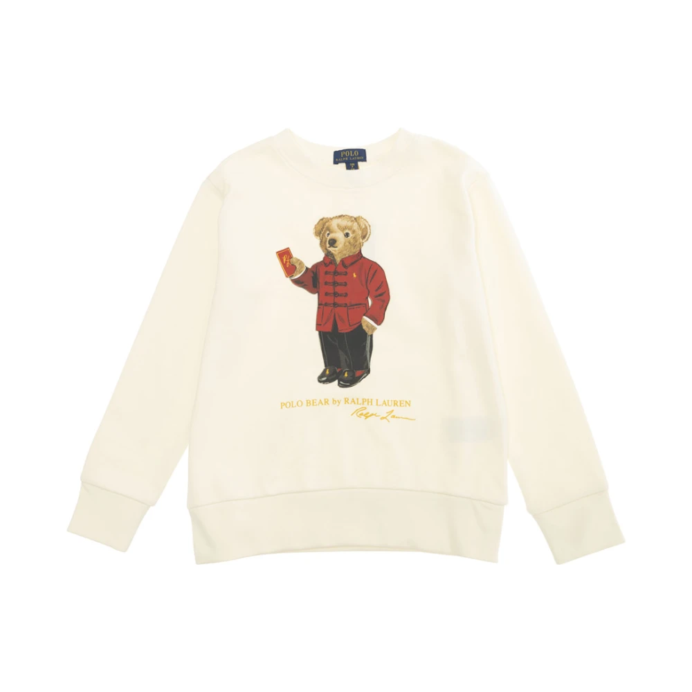 Polo Ralph Lauren Beige Teddy Bear Crewneck Sweater Cotton Beige, Pojke