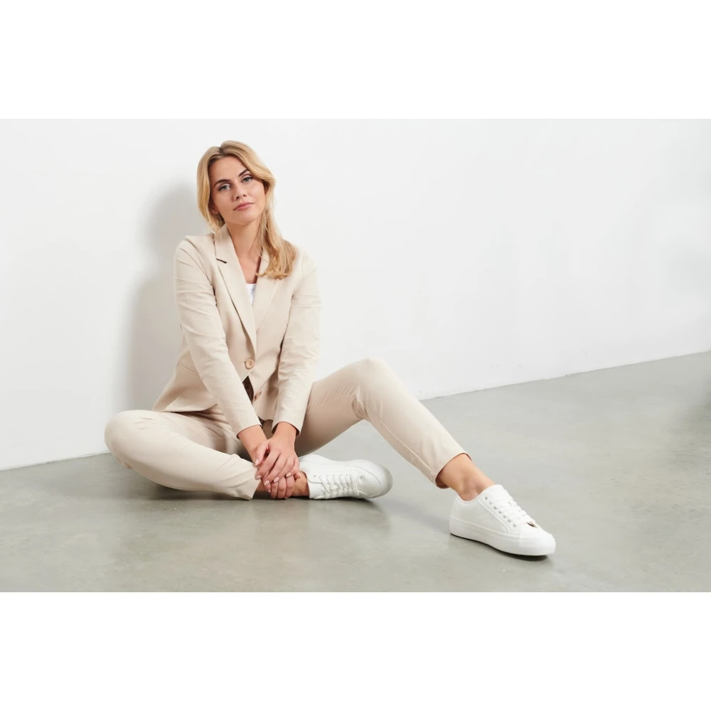 &Co Woman Blazer met ruitpatroon Beige Dames