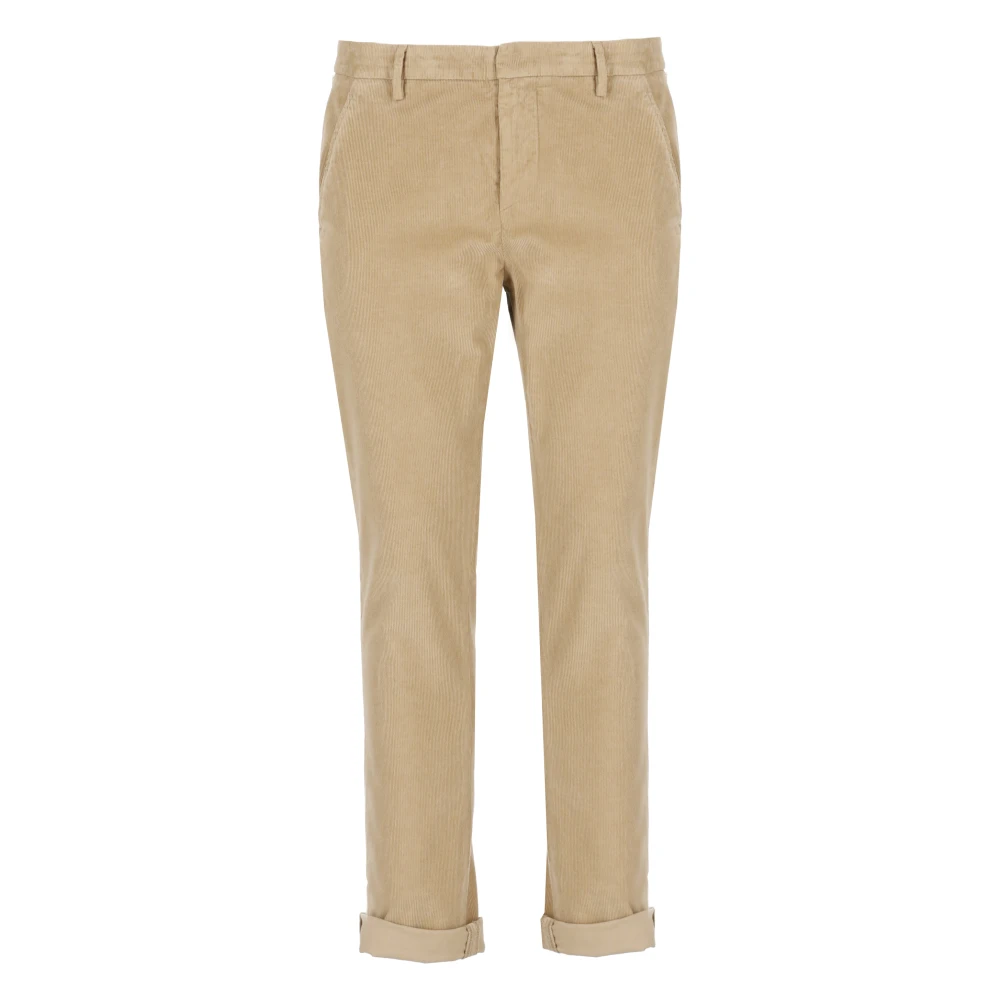 Dondup Ribfluwelen Katoenen Broek met Zakken Beige Heren