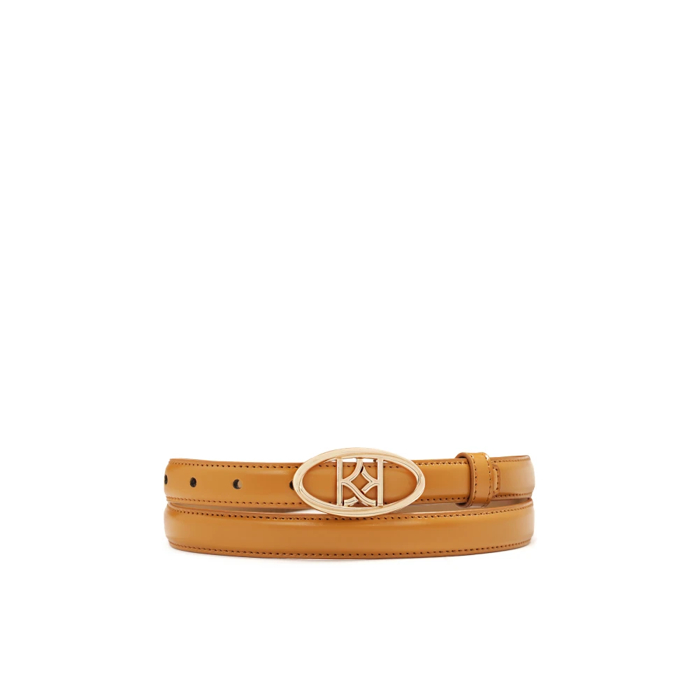 Kazar Smalle lichtbruine riem met decoratieve gesp Brown Dames