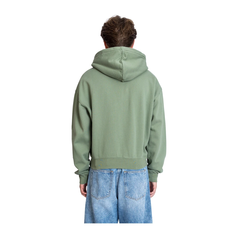 Jacquemus Lichtgroene Rits Hoodie met Gros Grain Green Heren
