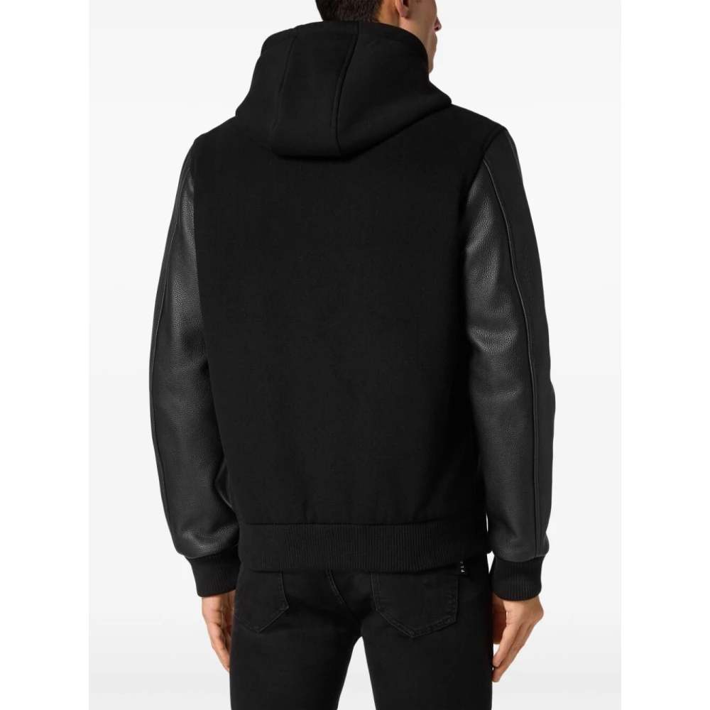 Philipp Plein Zwarte Jas voor Mannen Black Heren