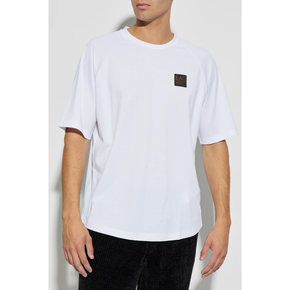 Emporio Armani EA7 T-shirt met logopatch White Heren
