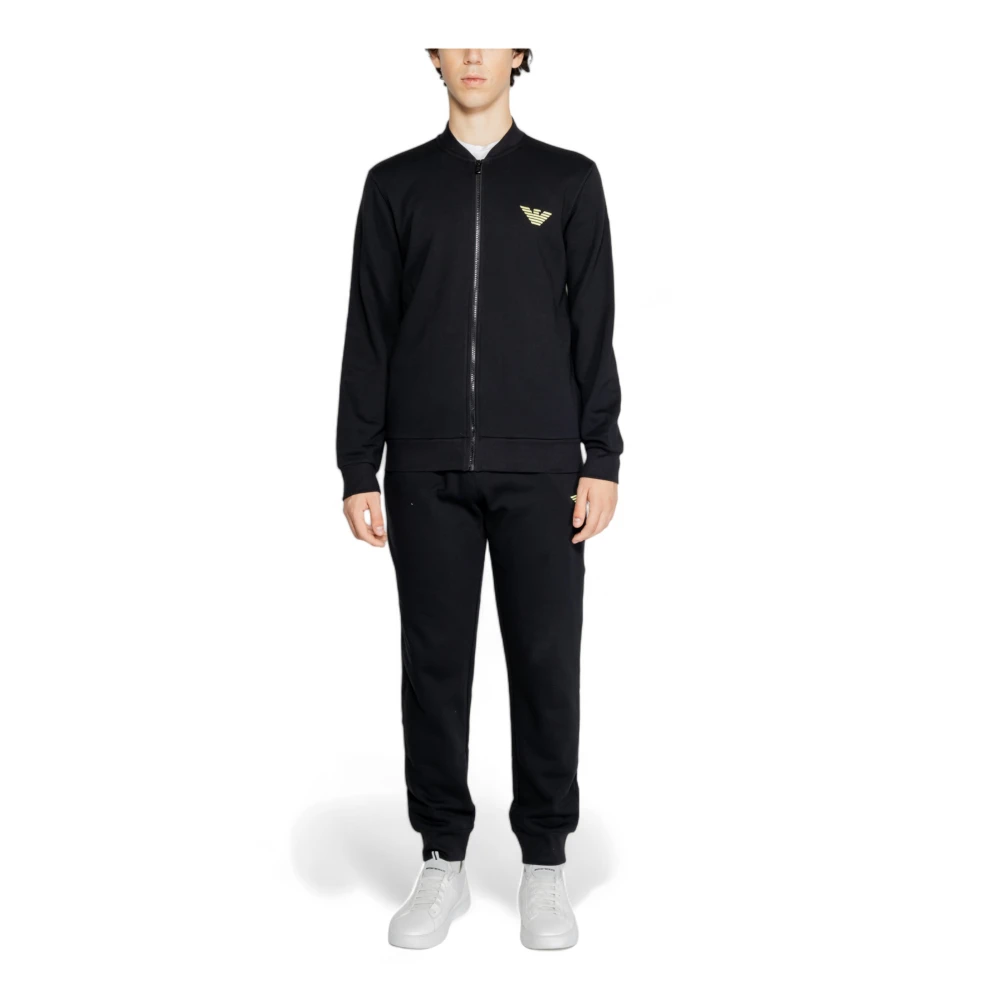 Emporio Armani Stijlvol Zwart Katoenen Ondergoed met Rits Black Heren