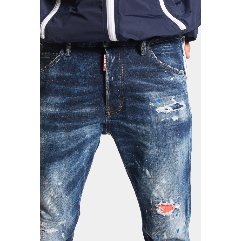 Dsquared2 Distressed Slim-fit Jeans Blue Heren
