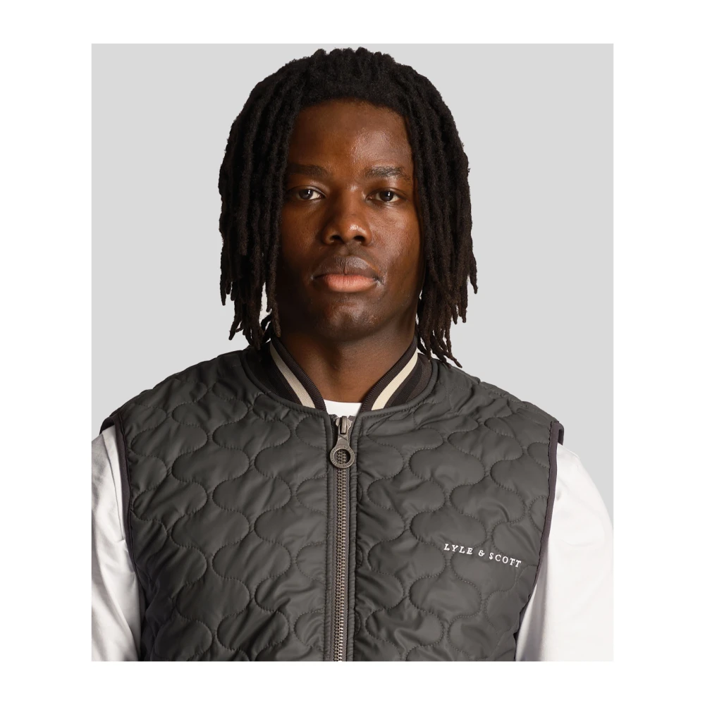 Lyle & Scott Gewatteerde Gilet Jassen Gray Heren
