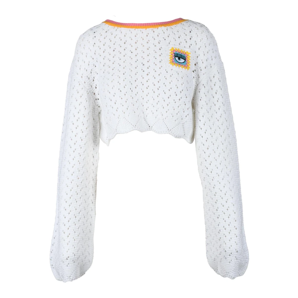 Chiara Ferragni Collection Katoenen Gebreide Trui White Dames