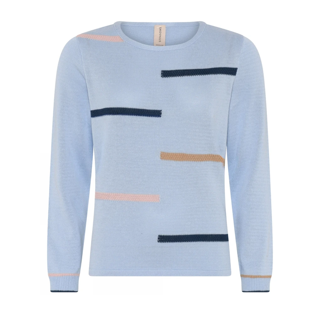 Skovhuus Lichtblauwe Gestreepte Pullover Trui Blue Dames