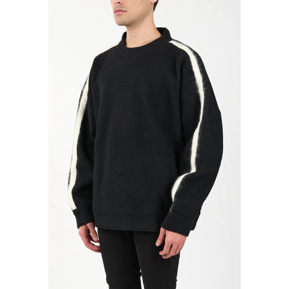 N21 Wollen trui met contrasterende mouwen Black Heren