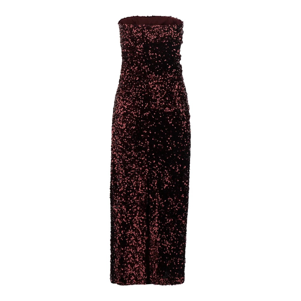 Plain Units Paillet Bordeaux Bustier Jurk Red Dames
