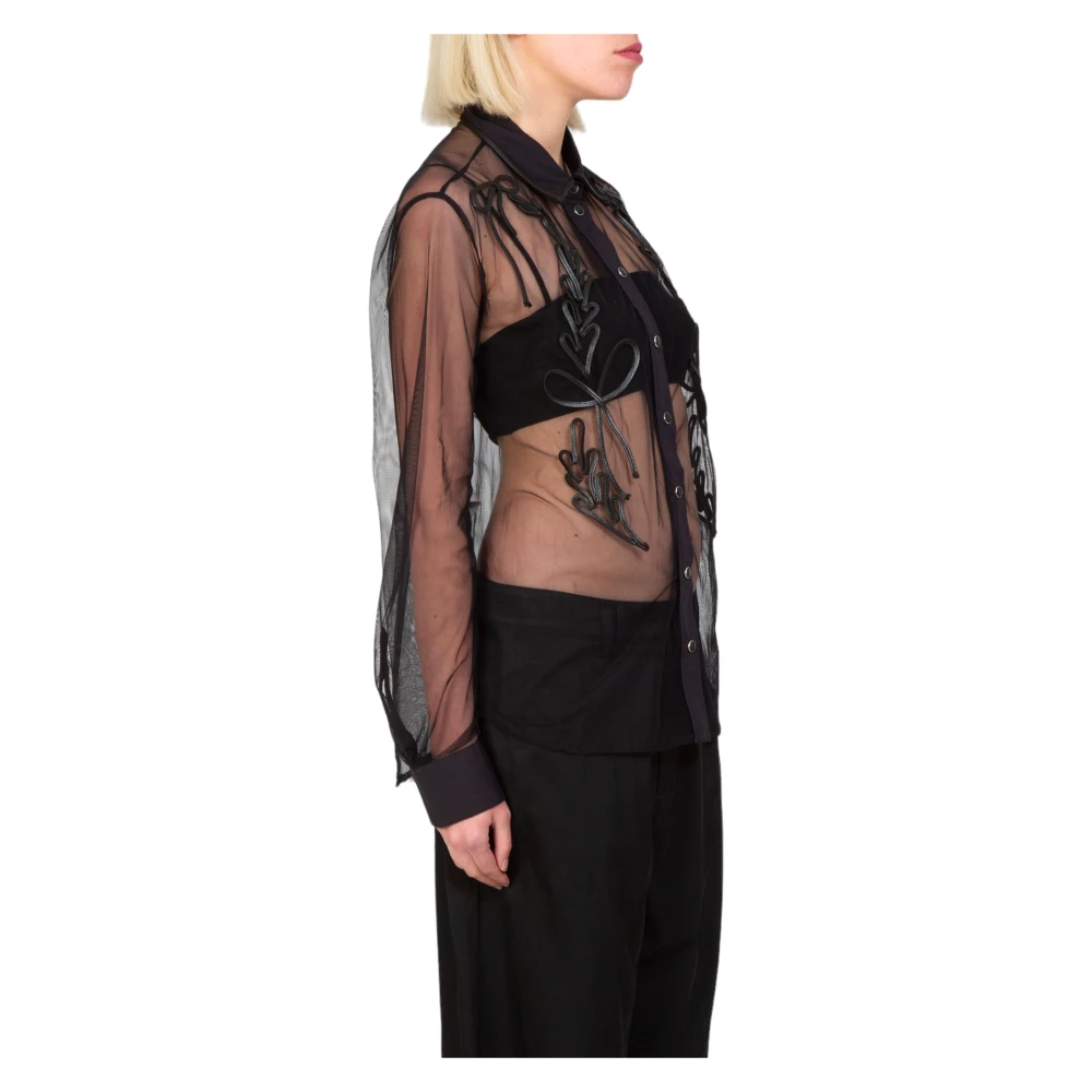 pinko Gesluierd Embro Shirt in Z99 Black Dames