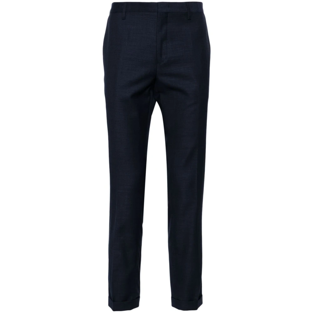 PS By Paul Smith Blauwe Wol Maatwerk Broek Slim Fit Blue Heren