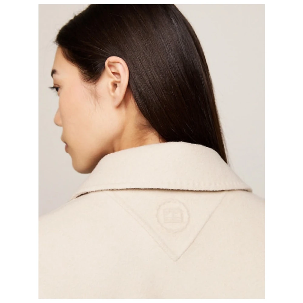 Tommy Hilfiger Korte wollen trenchcoat Beige Dames