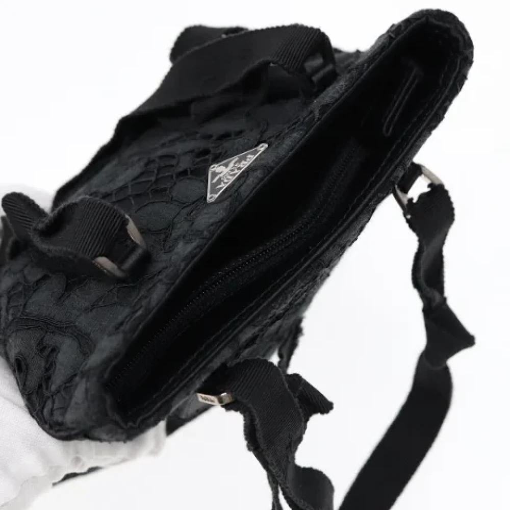 Prada Vintage Pre-owned Satin handbags Black Dames