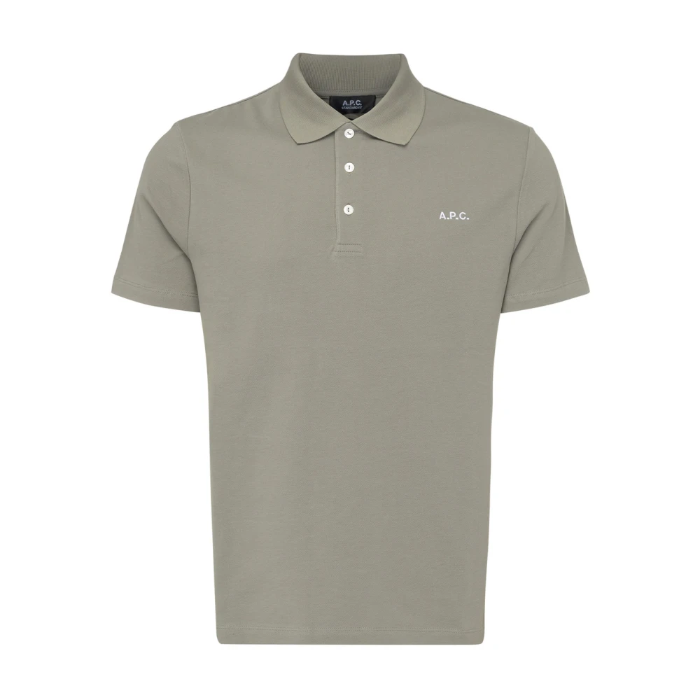 A.p.c. Biologisch katoenen poloshirt in khaki Green Heren