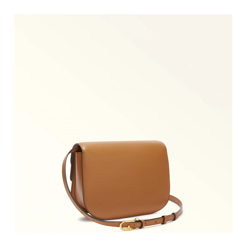 Furla Sfera Crossbody Tas in Brandy Leer Brown Dames