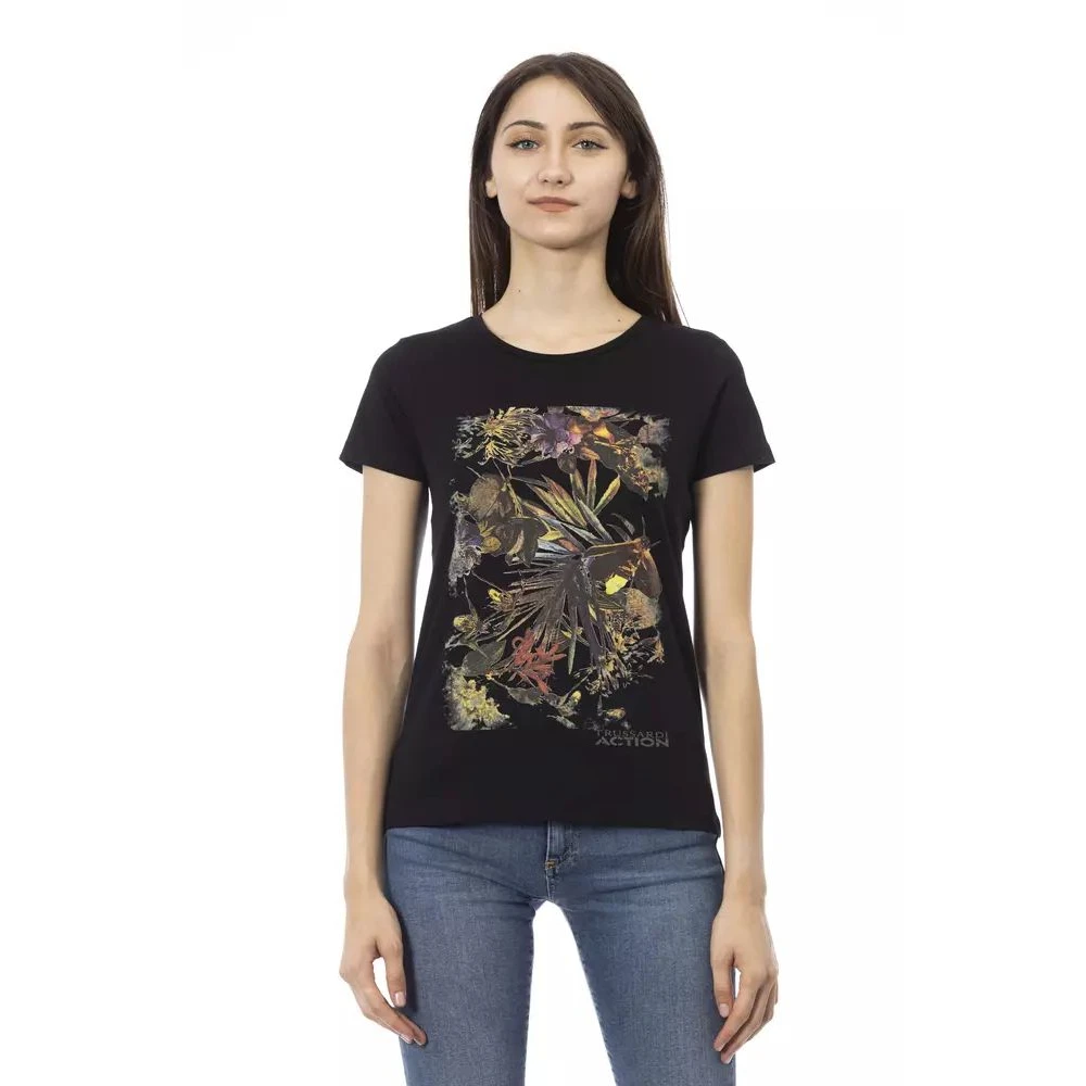 Trussardi Vrouw Zwart Elegant Couture Tee Met Korte Mouwen