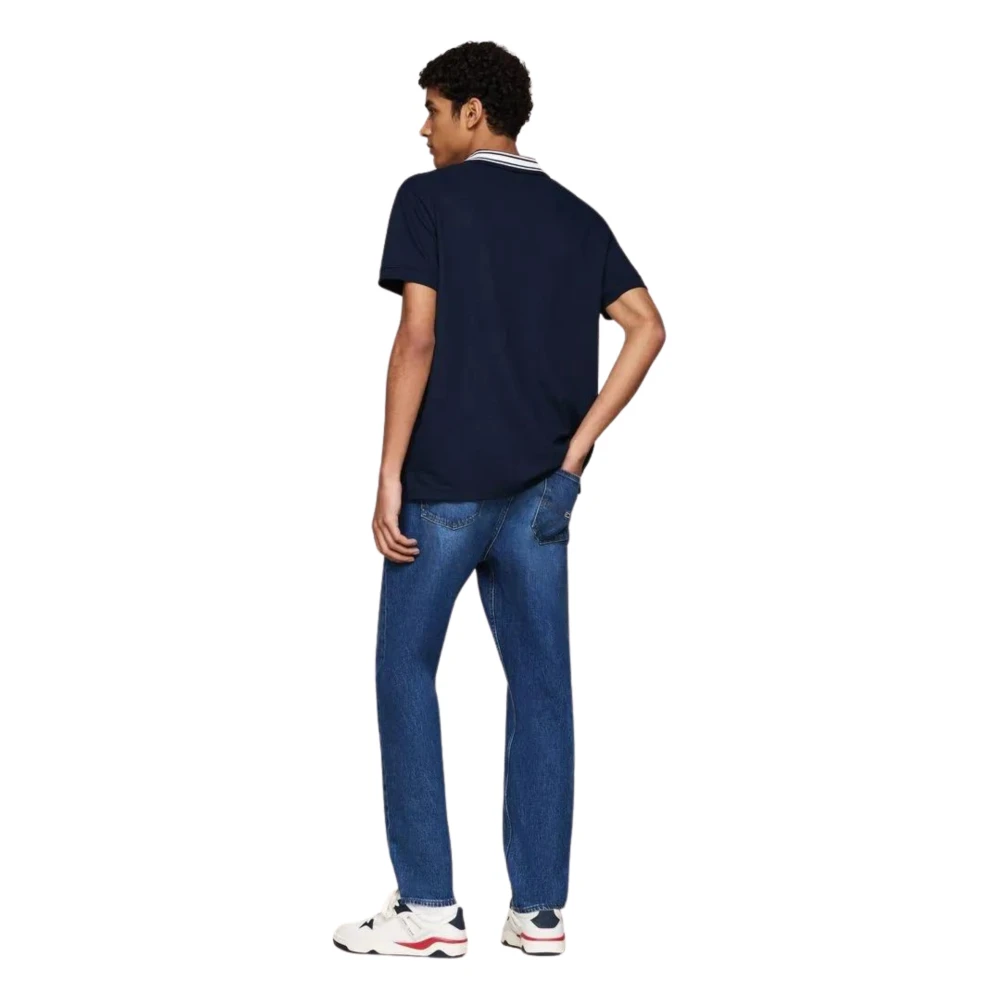 Tommy Hilfiger Blauwe Poloshirt met Geborduurd Schild Blue Heren