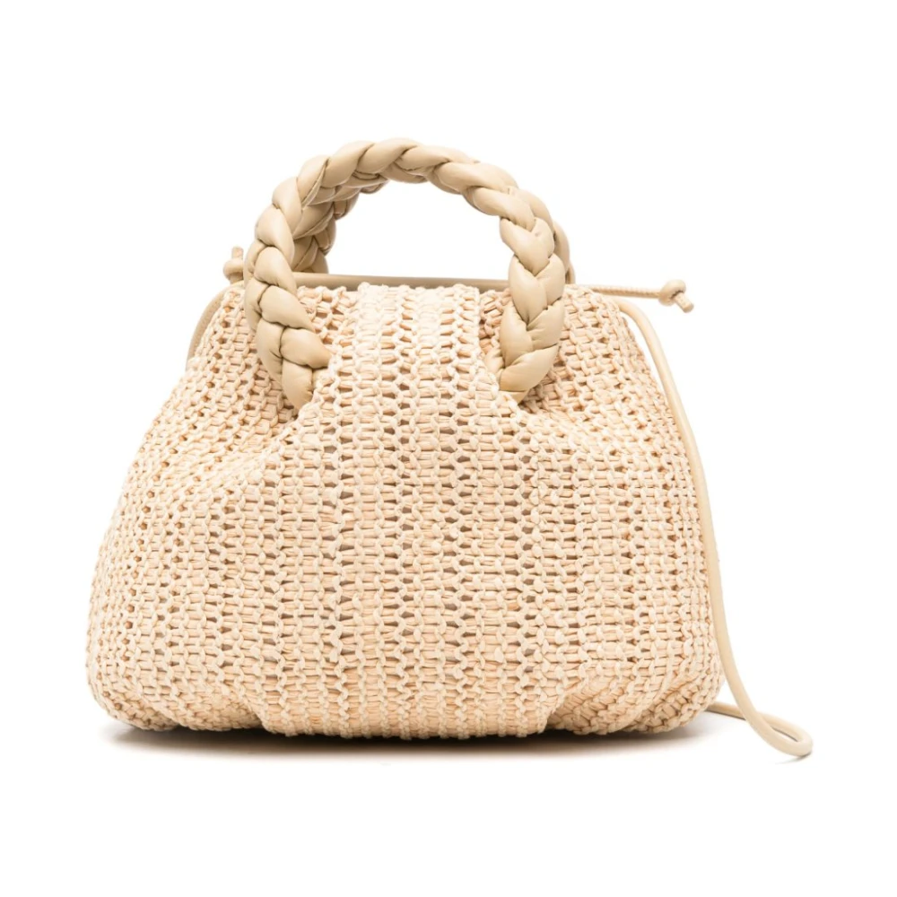 Hereu Beige Raffia Schoudertas Beige Dames